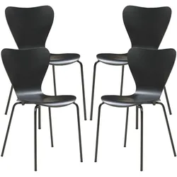 En.Casa, Stühle, Esszimmerstuhl Essunga 4er Set Schwarz (4x)