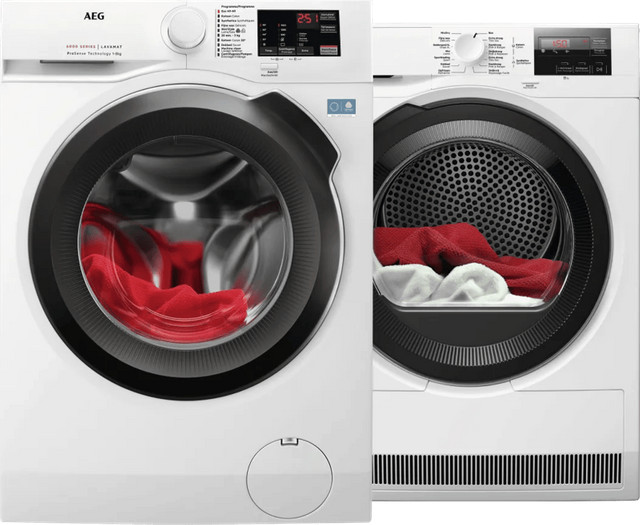 AEG LF62CB86 ProSense+ wasmachine en AEG TR72CWZ84 SensiDry wasdroger set