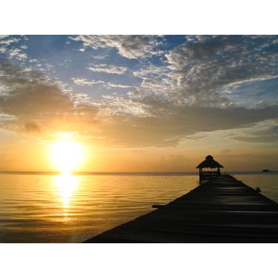 Fototapete PAPERMOON "Sunburst over Belize", bunt, B:4m L:2,6m, Vlies, Tapeten