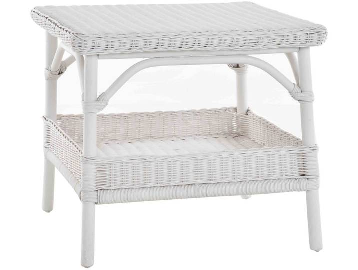 Krines Home Beistelltisch Rattan-Tisch Beistelltisch Quadratisch Wohnzimmer Tisch Ablage 59x59, Couchtisch Rattan, zusätzliche Ablage