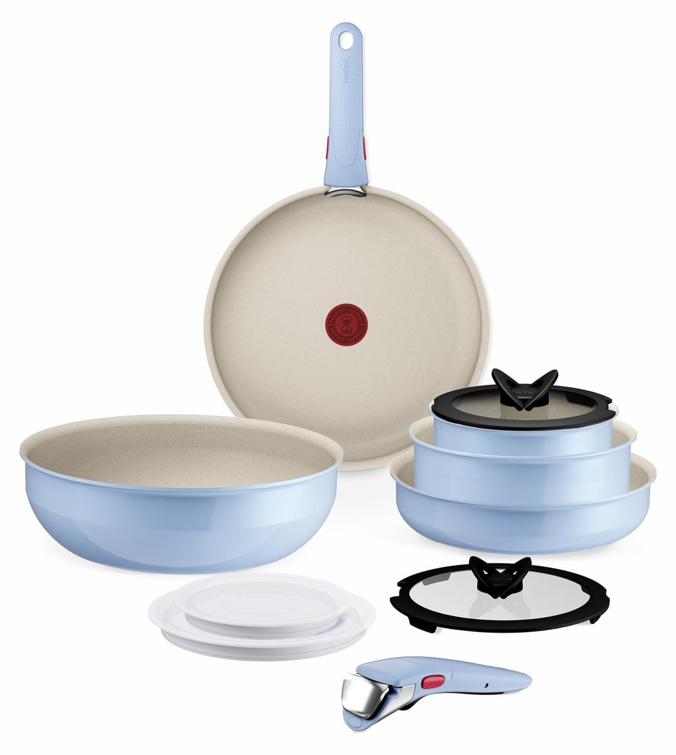 Tefal Ingenio L827SB04 Mixset Lichtblauw Aluminium met Mineraalcoating