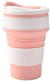 Uplifted Trends Collapsible Travel Cup BPA Free Silicone Folding Cup For Coffee Camping And Everyday Travel pink