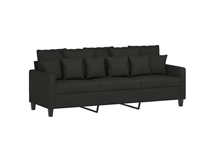 KTHLBRH Sofa-Set, 3-teilig, schwarz mit Kissen Polyester, Schaumstoff, 1 + 2 + 3 Sitzer, 21 Kissen, max. 110 kg