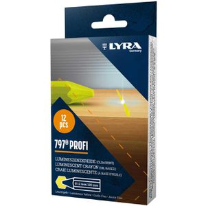 Lyra Signierkreide 797 Profi Lumineszenzkreide, gelb, Durchmesser 12mm, 12 Stück