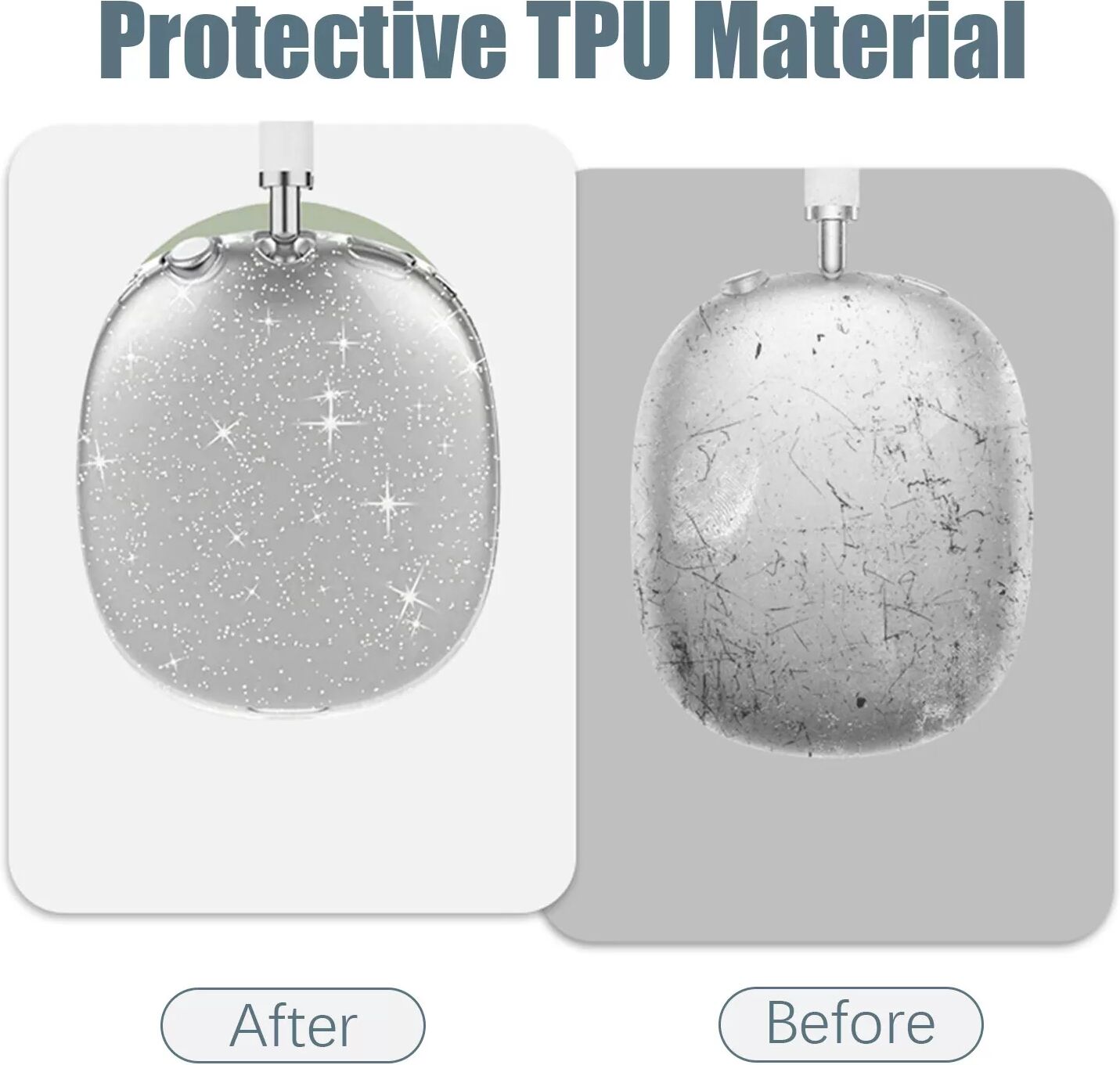 INF Glitzernde transparente TPU-Hülle für AirPods Max
