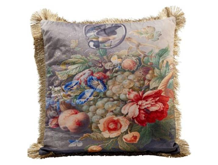 Kare Design Kissen Romantic Still Life, Mehrfarbig, 45x45 cm, Abnehmbarer Bezug mit Reißverschluss, Dekokissen inklusive Füllung, Zierkissen, Sofakissen