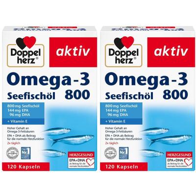 Doppelherz Omega-3 Seefischöl 800 aktiv Kapseln 2x 2x120 St