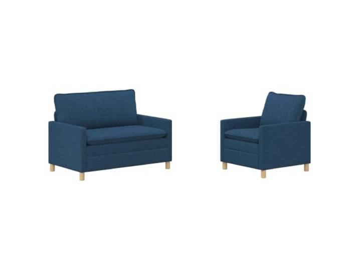 Makastle Sofa Couch 2er Set Blau Stoff