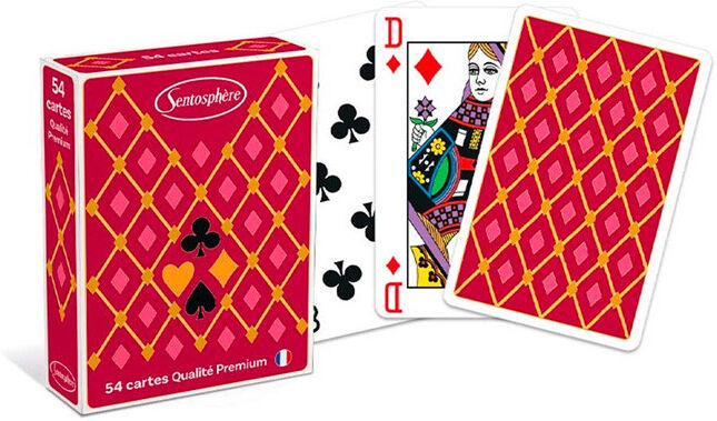 Jeu de 54 cartes classique "rouge" - Sentosphère