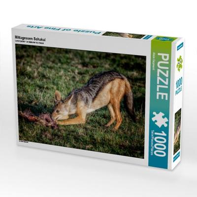 CALVENDO Puzzle Mittagessen Schakal | 1000 Teile Lege-Größe 64x48cm Foto-Puzzle für glückliche Stunden