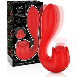 Mia, Vibrator, Selena Stimulator Vibrieren + Klappen Rot