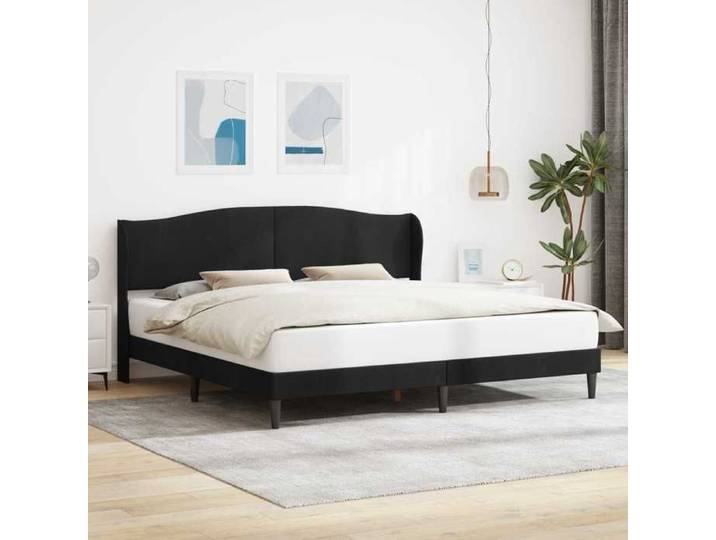 Cadre de lit avec tête de lit Noir 180 x 200 cm Velours 42027939