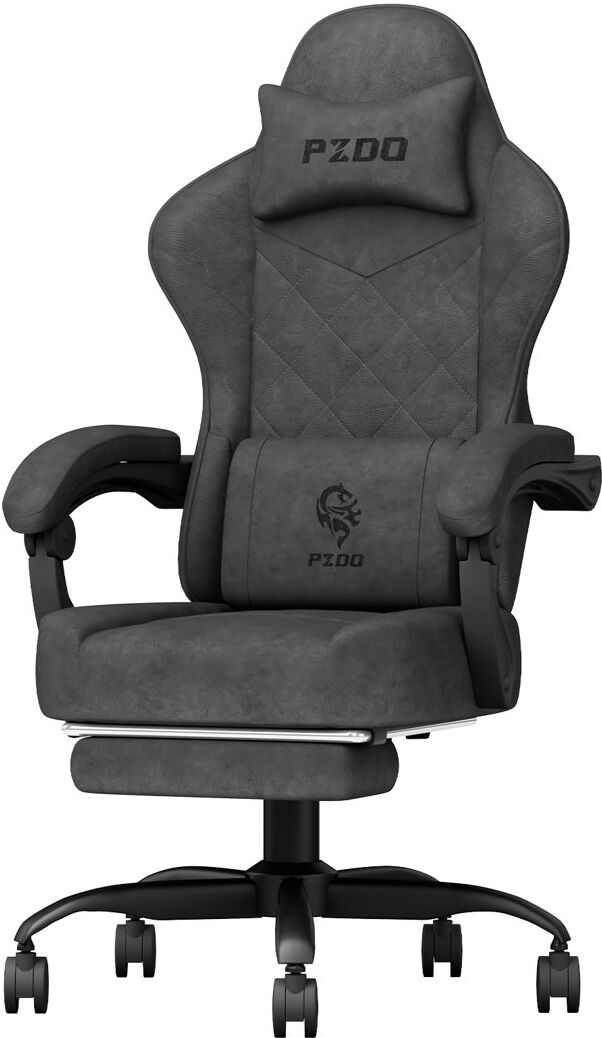 Rebrilliant Gaming Chair, Gaming Chairs for Adults, Ergonomic Computer Chair with Headrest and Lumbar Support, Reclining Pc Gamer Chairs with Footrest, Technical Black 130cm H X 54cm W X 56cm D