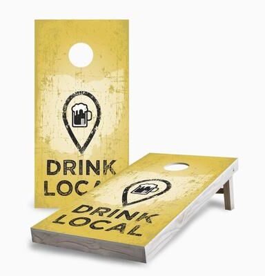 Skip's Garage Drink Local Cornhole Boards