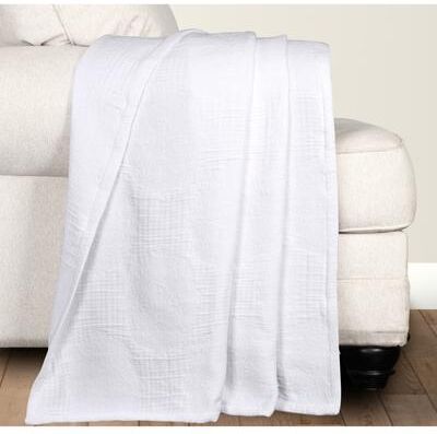 Superior Tanta Cotton Medium Weight Modern Circles Woven Throw Blanket