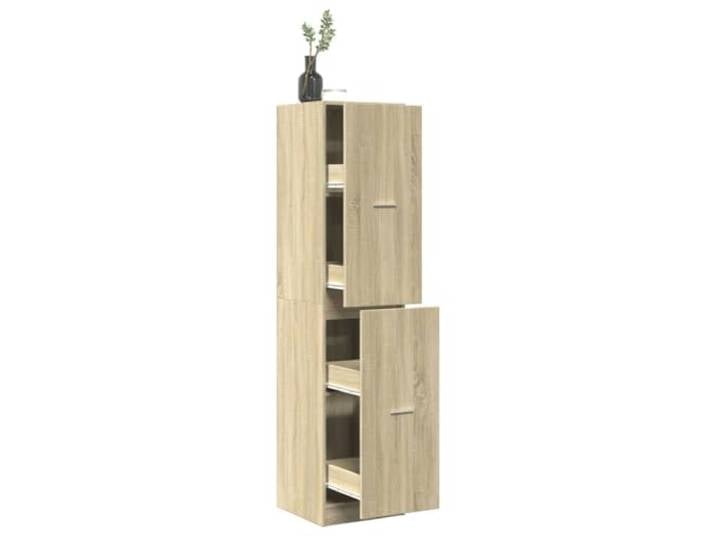 RJPLMFV Apothekerschrank Eiche Sonoma Holz Ingenieur Aufbewahrung für Schubladen, Metallschienen, Wandbefestigung, Küche, Wohnzimmer, Büro