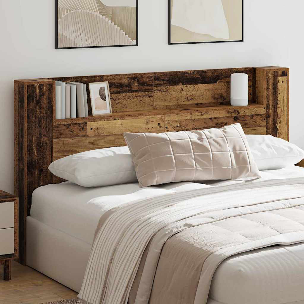 Latitude Run Bookcase Headboard Old Wood Super King (6')