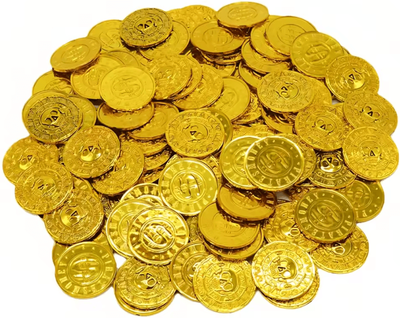 Inspire Curations Retro Pirate Gold Coins Pirate Coins For Treasure Hunts, Party Favors & Halloween Decor gold 20pcs