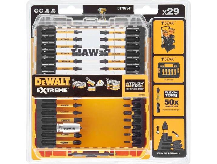 DeWALT DT70734T FLEXTORQ schroefbitset 29-delig in TOUGH CASE