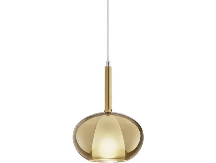 Designer-Pendellampe Giberti Luce Carina Glas gold B: 22 cm, E27 - Designer-Pendellampe