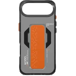 Skinarma Haxa Case for iPhone Air Magnetic Charging + Grip Stand Graphite (Apple iPhone Air), Smartphone Hülle, Grau