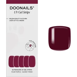DOONAILS UV Gel Strips Plum Purple Pediküre - rot