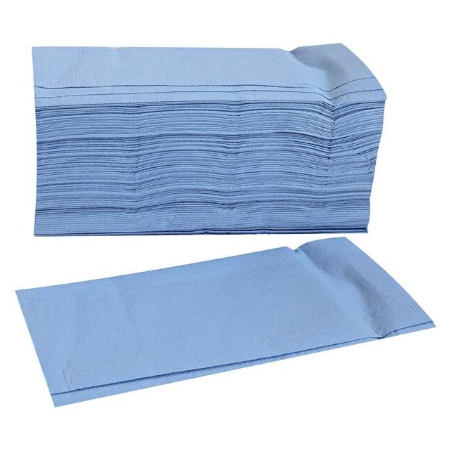 Hygostar Handtuchpapier, 25 x 23 cm, Falzung V-Falz/ZZ-Falz, 2-lagig, blau, 15 Pack à 210 Blatt (15x) (30404)