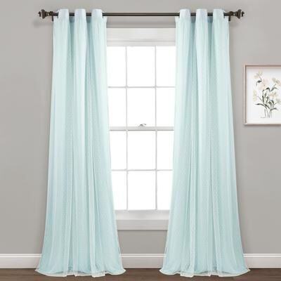 Lush Decor Cottage Polka Dot Sheer Window Curtain Panel Including Tieback Single
