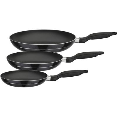 Pfannen-Set GSW "Bratmeister", schwarz, Ø:28cm, Pfannen, mehrfache, pflegeleichte Antihaft-Versiegelung