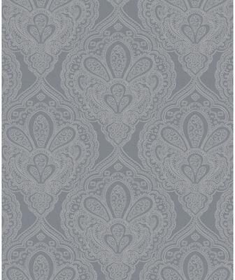 Galerie Wallcoverings Emporium 3D Embossed Mehndi Damask Non-woven Metallic Wallpaper Roll
