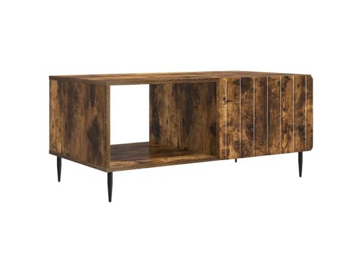 Rechteckiger Couchtisch, 90 x 50 x 40 cm, Holz, Füße aus Metall