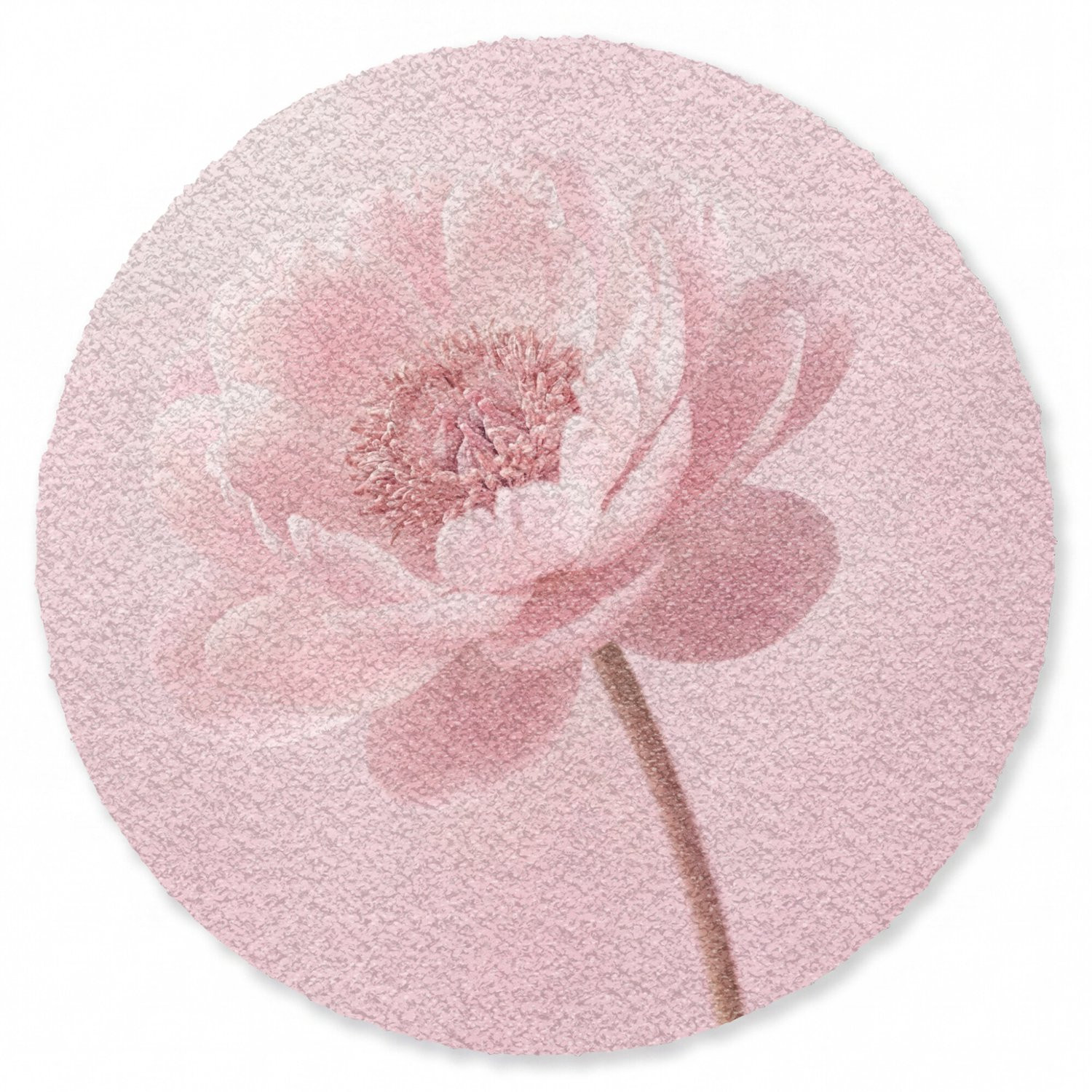 MuchoWow Ronde Deurmat Bloem Pioenroos Roze - Diameter: 90 cm