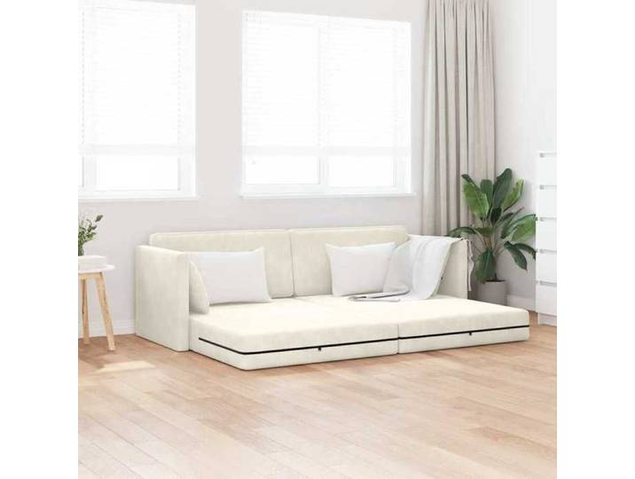 NEW 2026  Canapé moderne - Design ergonomique - pour salon --lit au sol 200cm Crème Velours L2840