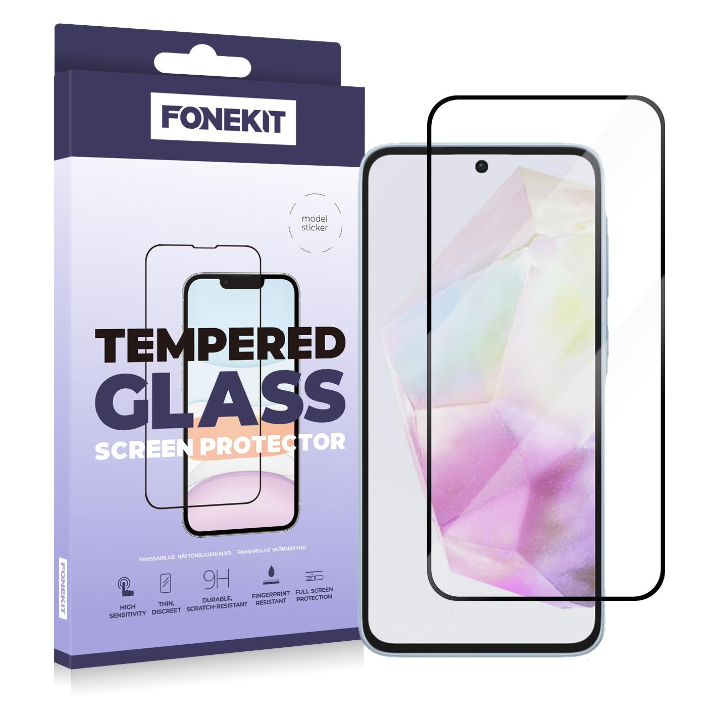 FoneKit Full Cover Tempered Glass, Samsung Galaxy A36, black (Samsung Galaxy A36) (56260109)
