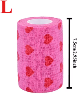 Inspire Picks FlexCare Self Adhesive Pet Bandage Wrap For Dogs & Cats 1pc Pink Heart L