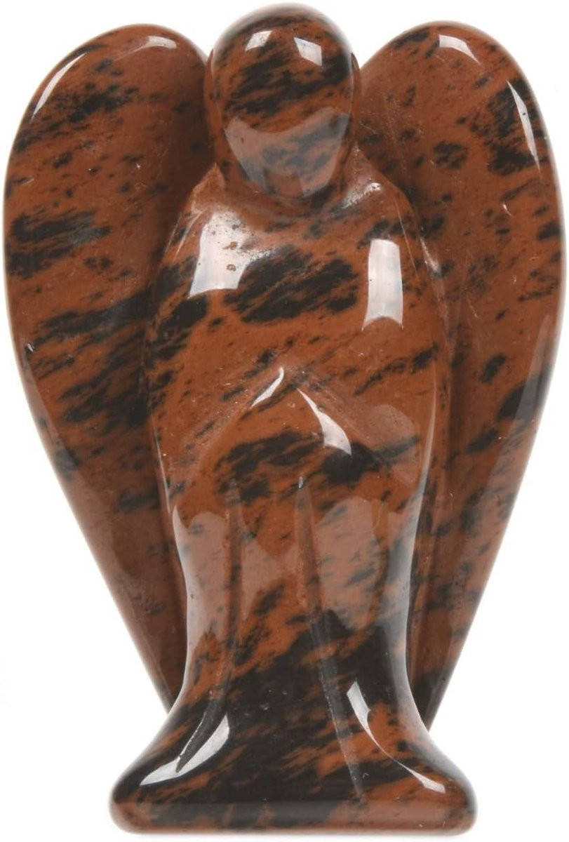 Merkloos Pocket Guardian Angel Beeldje van Obsidiaan, 5 cm