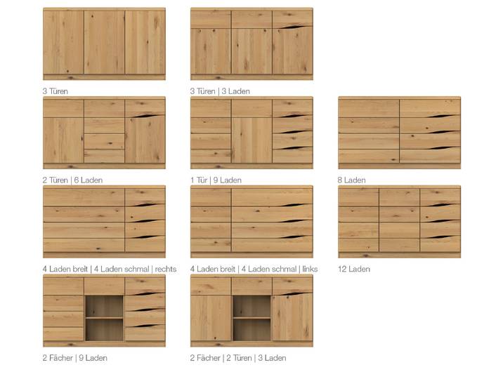 Kommode Wildeiche Hell „Sophie“ 150 cm Massivholz Wildeiche Hell