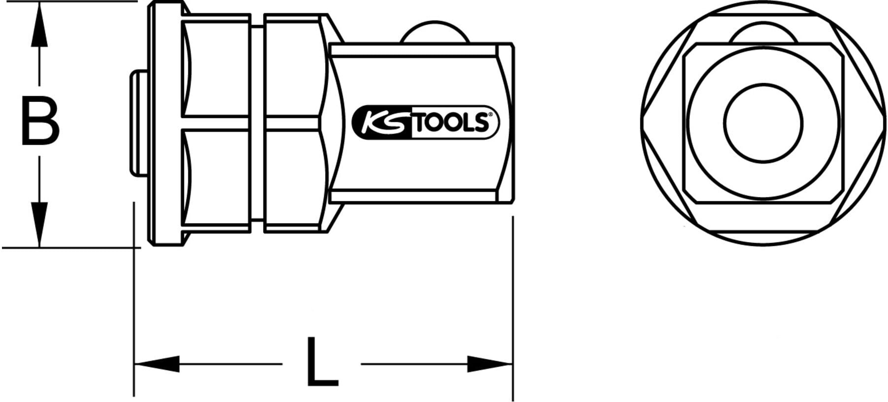 KS Tools GEARplus RINGSTOP-Stecknuss-Adapter, 1/2"x19mm (503.4998)