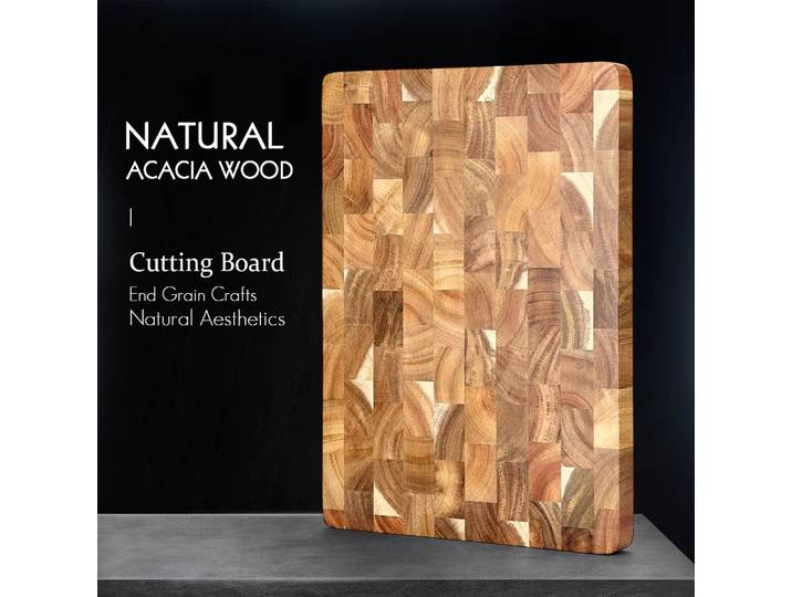 Planche à découper en bois d'acacia, planche à découper Double face résistante à l'humidité, tapis antidérapant, Anti-moisissure, planche à découper pour légumes