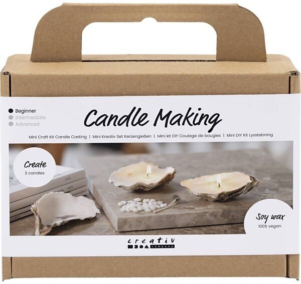 No-Name Mini Diy Kit Lysstøbning, Soyalys I Østersskaller