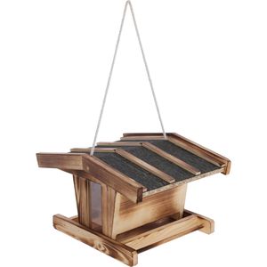 Kerbl Vogelhaus kleiner Arber, 87039, aus Holz, zum Hängen, 31 x 18,5 x 24,5 cm, mit Futtersilo