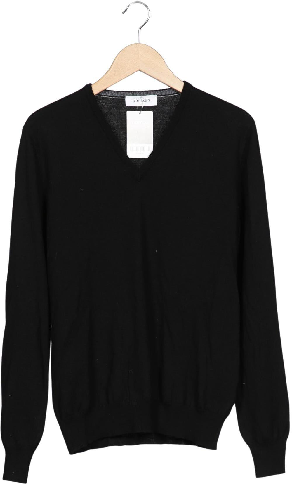 Gran Sasso Herren Pullover, Schwarz, Gr. EU 48, Schurwolle - Second Hand