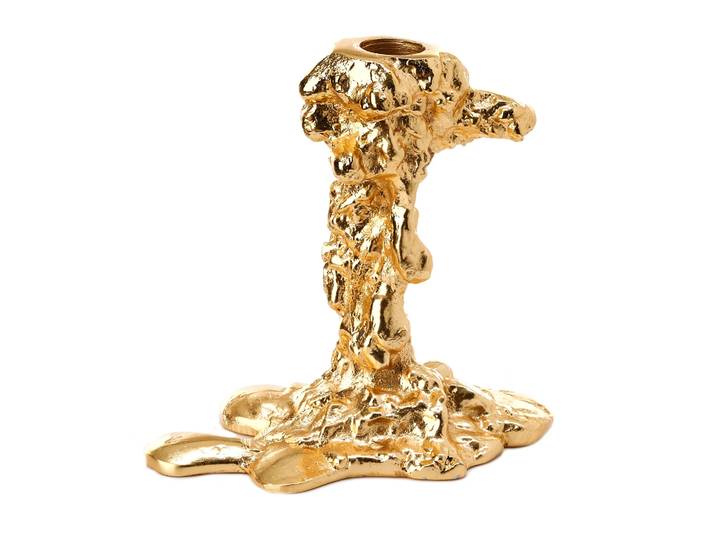 POLSPOTTEN Bougeoir Drip S 14 cm Or
