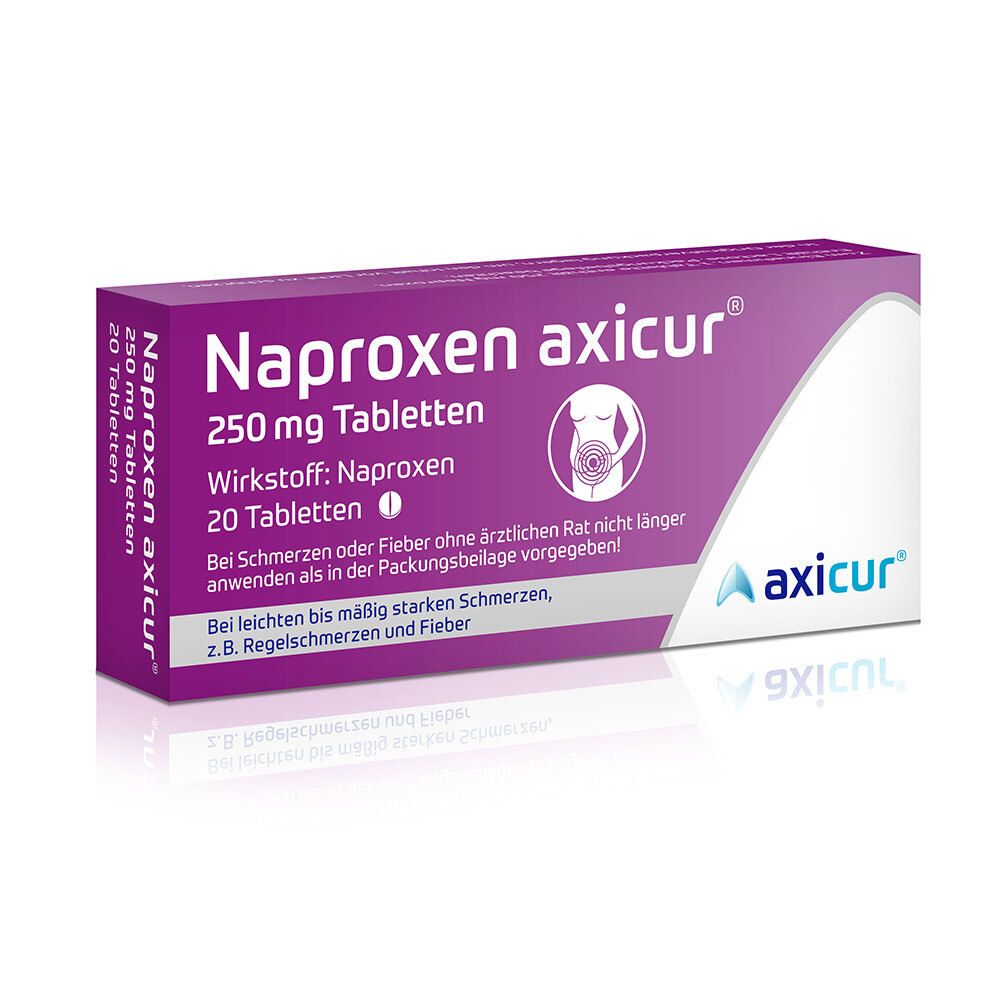Naproxen axicur 250 mg Tabletten 20 St