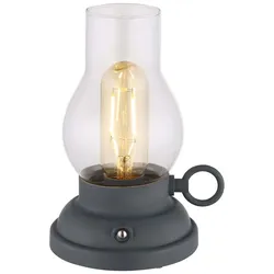 Tischlampe Tischleuchte Beistelllampe anthrazit Akku Touchdimmer LED H 17,5 cm