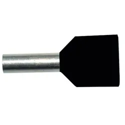 PROTEC Doppel-Aderendhülsen 2x1,5qmm/8mm PAEH 150D/8 schwarz isoliert VE500