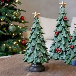 Chic Antique Weihnachtsbaum Aufsteller Noël mit Zapfen, Ø 11 cm x H 24 cm - Grün