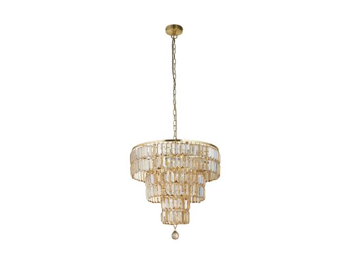 Exklusiver, dimmbarer Kronleuchter „Empire“ Gold/Champagne Gold, Champagne Searchlight