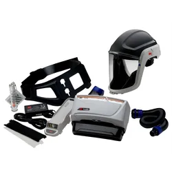3M TR-619+ Versaflo Starterpaket inkl. TR-602E, Zubehör und 3M Versaflo Schutzhelm M307 mit schwer entflammbarer Gesichtsabdichtung und Polycarbonat Visier, klar