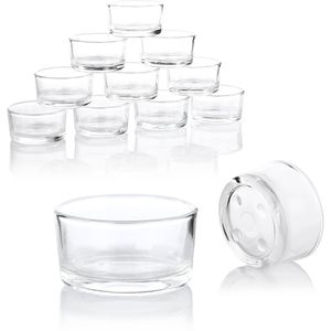 Nordstern Teelichthalter NS-59825, transparent, aus Glas, 4,5 x 2,5 cm, 18 Stück